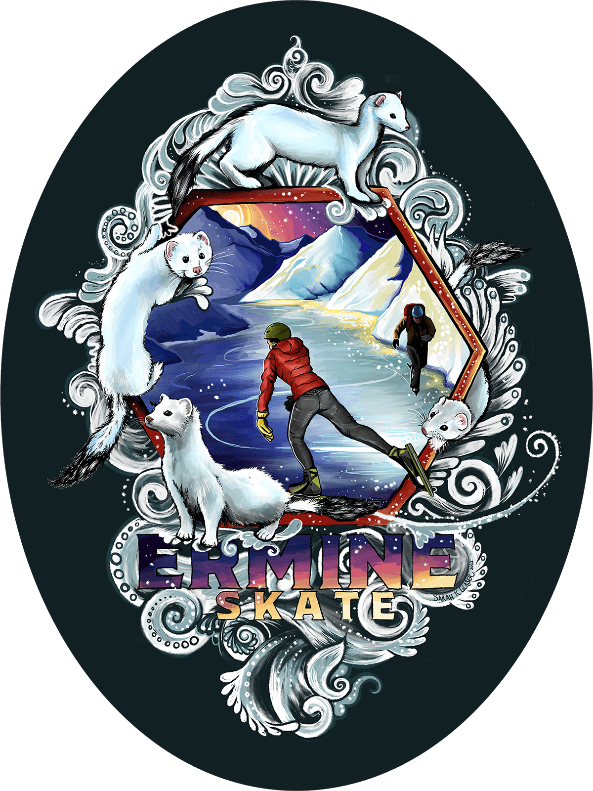 Ermine Skate Sarah Glaser sticker